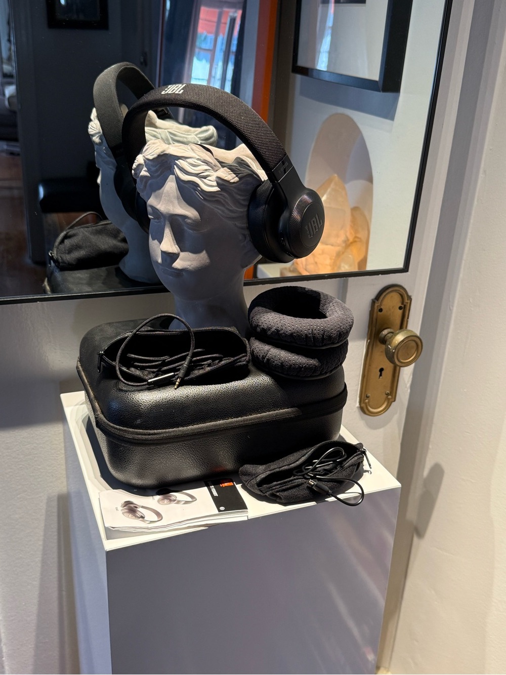 JBL Black Over-Ear Headphones with Carry Case, Extra Covers, and Cables